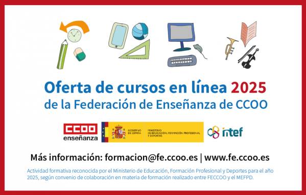 Oferta de cursos en línea 2025 de la Federación de Enseñanza de CCOO