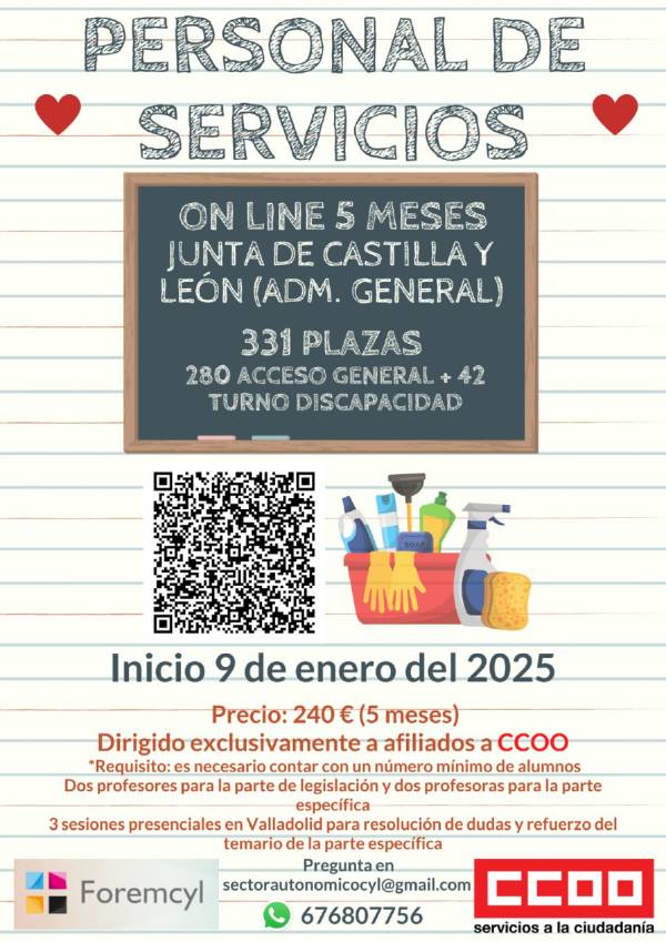 Curso online Personal de Servicios 2025