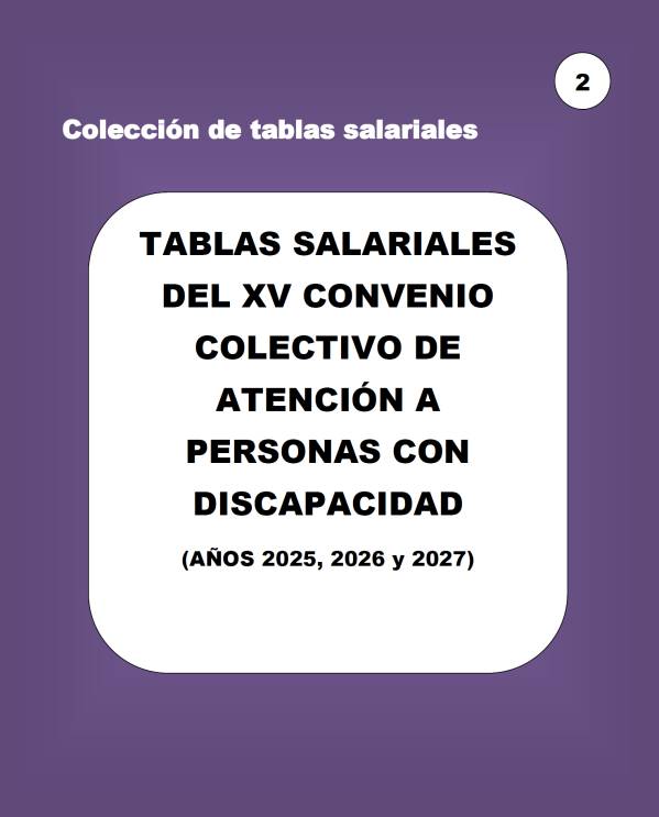 Tablas salariales del XV Convenio colectivo de atención a personas con discapacidad (años 2025, 2026 y 2027)